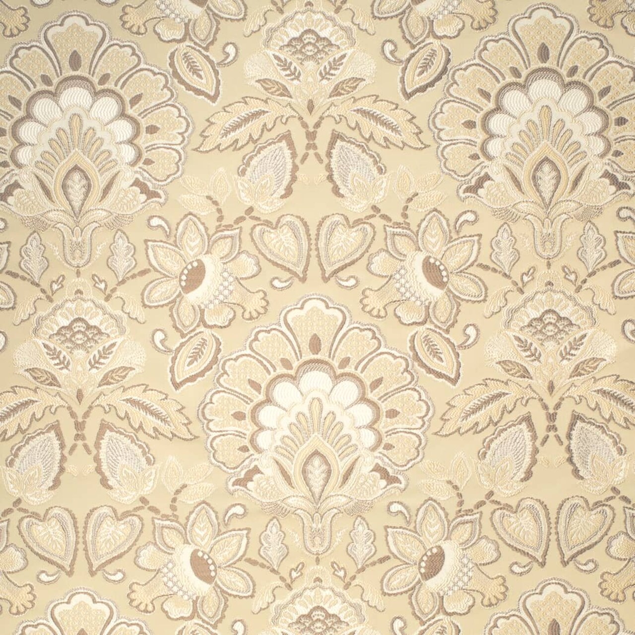 Felicity Oyster - Beige & Taupe Damask Upholstery Fabric 54 Inches"